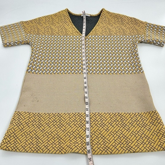 Zara WB Collection Yellow Quilted Thick Boxy Mini Shirt Dress‎ Short Sleeve Med - Picture 5 of 7